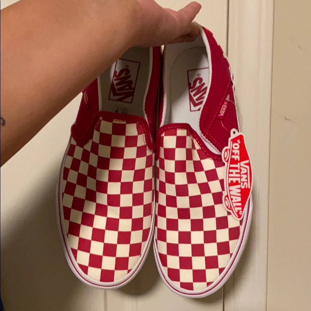 VANS checkerboard tango red/ white